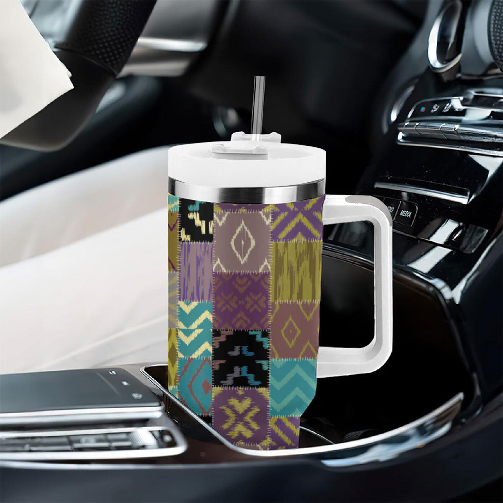 African American Quilt Inspired Tumbler With Handle Cultural Heritage Ethnic Quilt Pattern