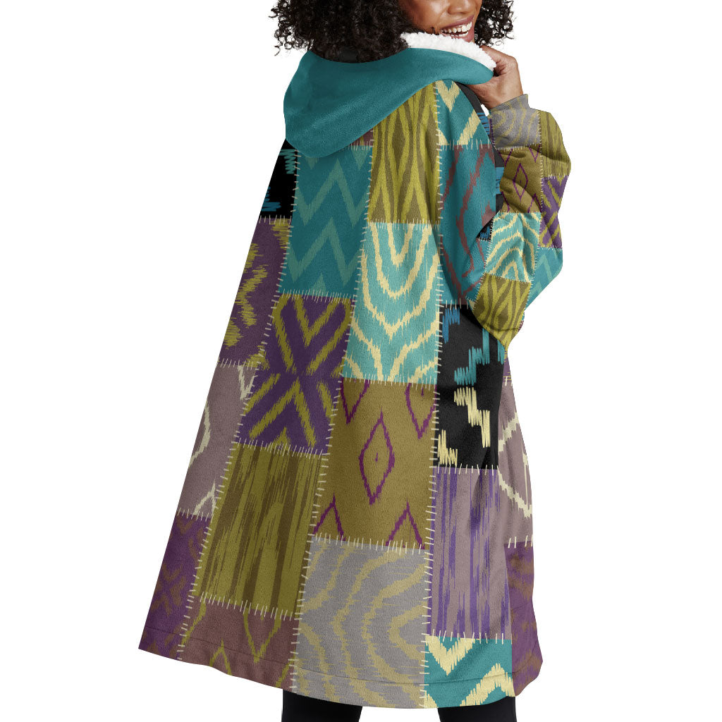 African American Quilt Inspired Wearable Blanket Hoodie Cultural Heritage Ethnic Quilt Pattern