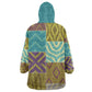 African American Quilt Inspired Wearable Blanket Hoodie Cultural Heritage Ethnic Quilt Pattern