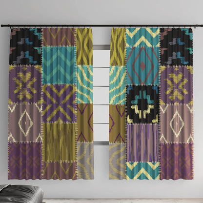 African American Quilt Inspired Window Curtain Cultural Heritage Ethnic Quilt Pattern