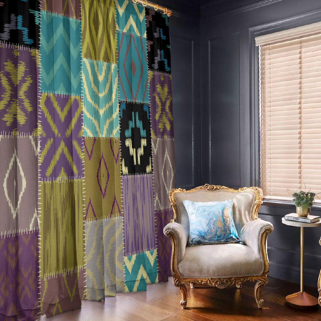 African American Quilt Inspired Window Curtain Cultural Heritage Ethnic Quilt Pattern