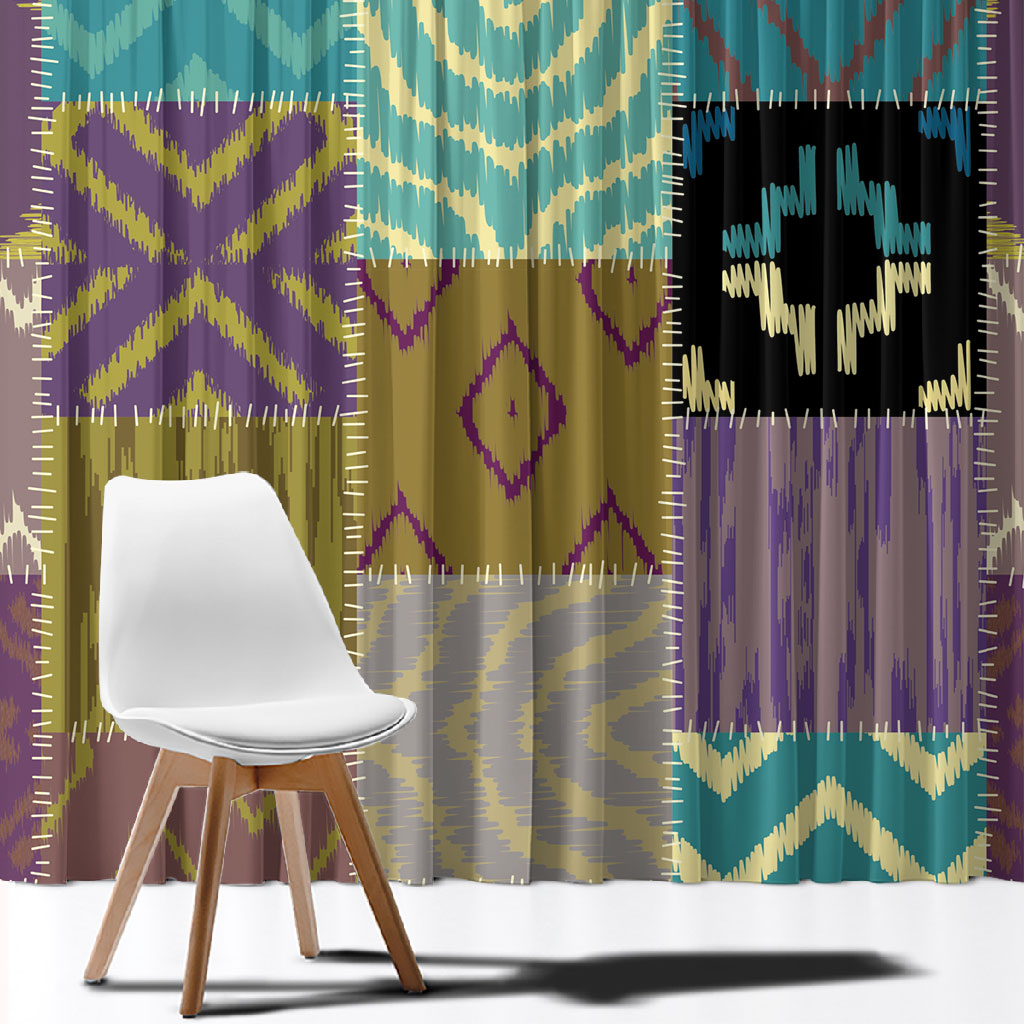 African American Quilt Inspired Window Curtain Cultural Heritage Ethnic Quilt Pattern