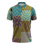 African American Quilt Inspired Zipper Polo Shirt Cultural Heritage Ethnic Quilt Pattern