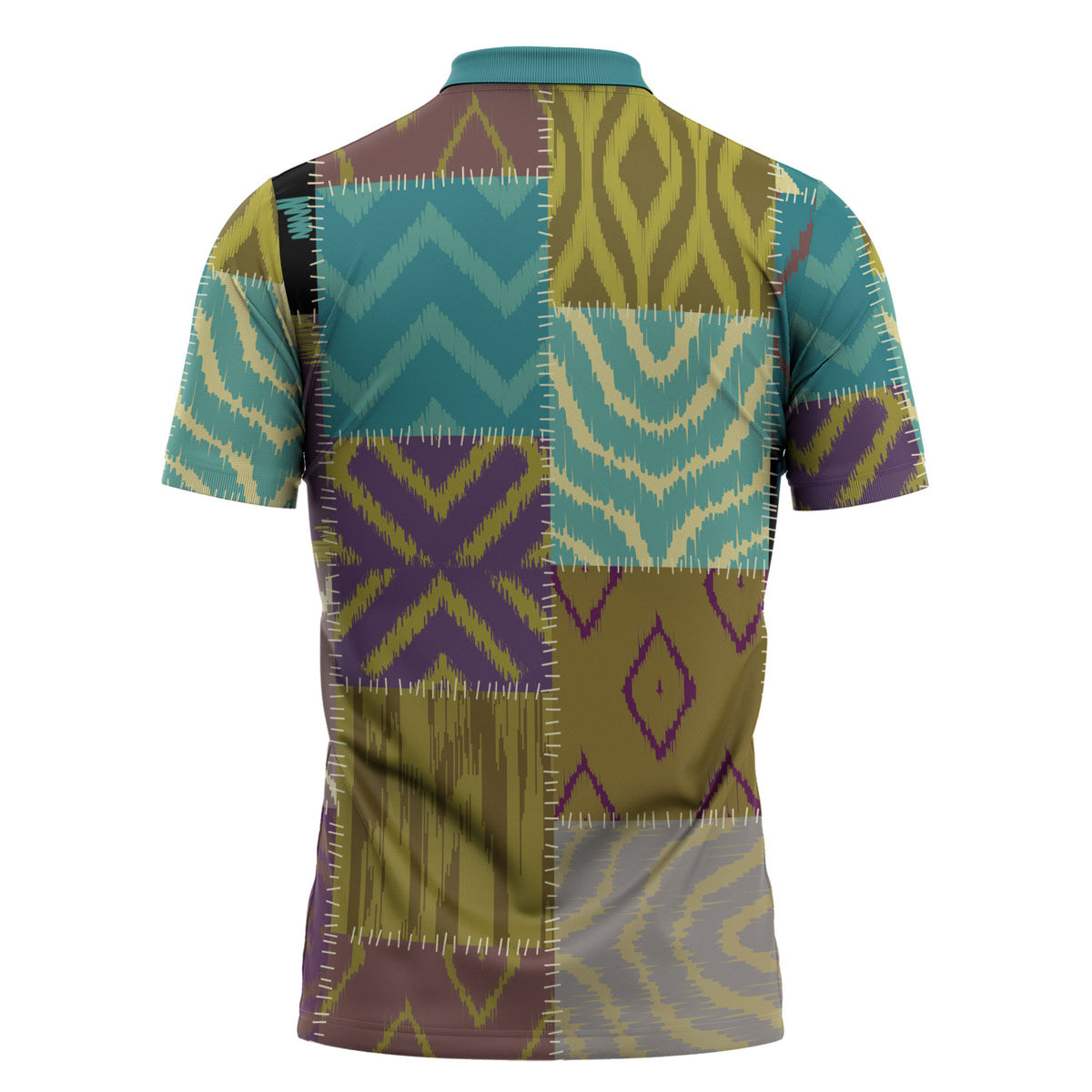 African American Quilt Inspired Zipper Polo Shirt Cultural Heritage Ethnic Quilt Pattern