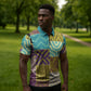 African American Quilt Inspired Zipper Polo Shirt Cultural Heritage Ethnic Quilt Pattern