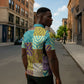African American Quilt Inspired Zipper Polo Shirt Cultural Heritage Ethnic Quilt Pattern