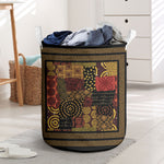 African American Quilt Inspired Laundry Basket Earth Tone African Patchwork Motif