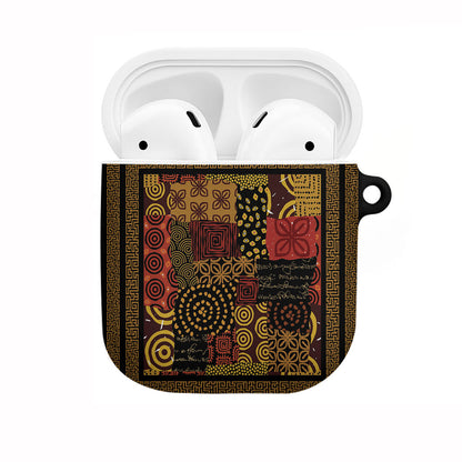 African American Quilt Inspired AirPods Case Earth Tone African Patchwork Motif