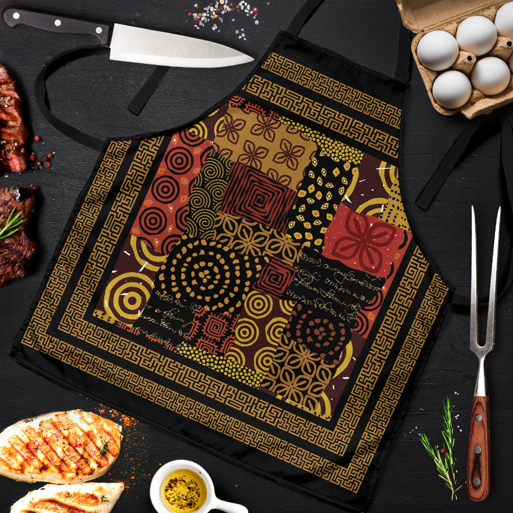 African American Quilt Inspired Apron Earth Tone African Patchwork Motif