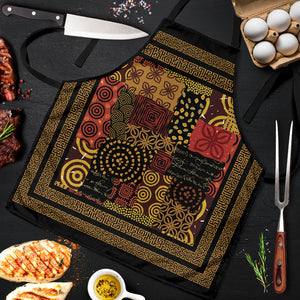 African American Quilt Inspired Apron Earth Tone African Patchwork Motif