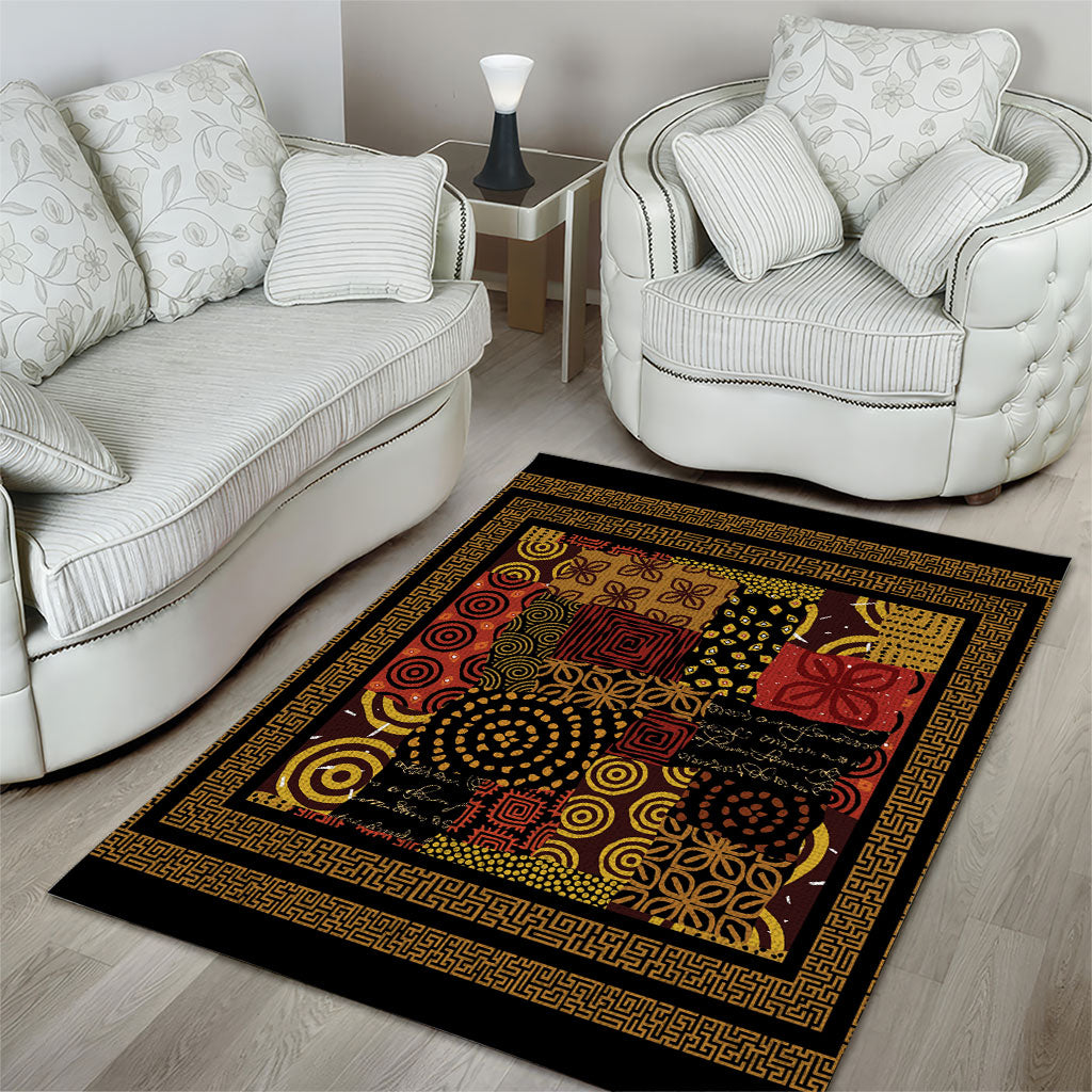 African American Quilt Inspired Area Rug Earth Tone African Patchwork Motif