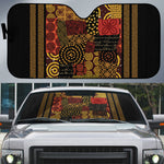 African American Quilt Inspired Auto Sun Shade Earth Tone African Patchwork Motif