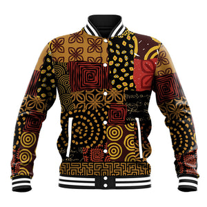 African American Quilt Inspired Baseball Jacket Earth Tone African Patchwork Motif