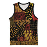 African American Quilt Inspired Basketball Jersey Earth Tone African Patchwork Motif