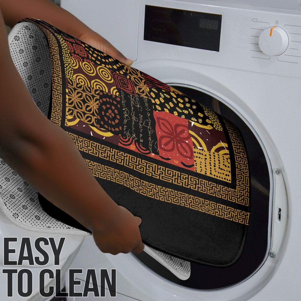 African American Quilt Inspired Bathroom Set Earth Tone African Patchwork Motif