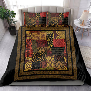 African American Quilt Inspired Bedding Set Earth Tone African Patchwork Motif