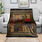 African American Quilt Inspired Blanket Earth Tone African Patchwork Motif