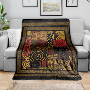 African American Quilt Inspired Blanket Earth Tone African Patchwork Motif