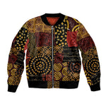 African American Quilt Inspired Bomber Jacket Earth Tone African Patchwork Motif