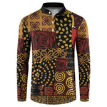 African American Quilt Inspired Button Sweatshirt Earth Tone African Patchwork Motif