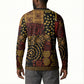 African American Quilt Inspired Button Sweatshirt Earth Tone African Patchwork Motif
