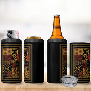 African American Quilt Inspired 4 in 1 Can Cooler Tumbler Earth Tone African Patchwork Motif