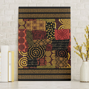 African American Quilt Inspired Canvas Wall Art Earth Tone African Patchwork Motif
