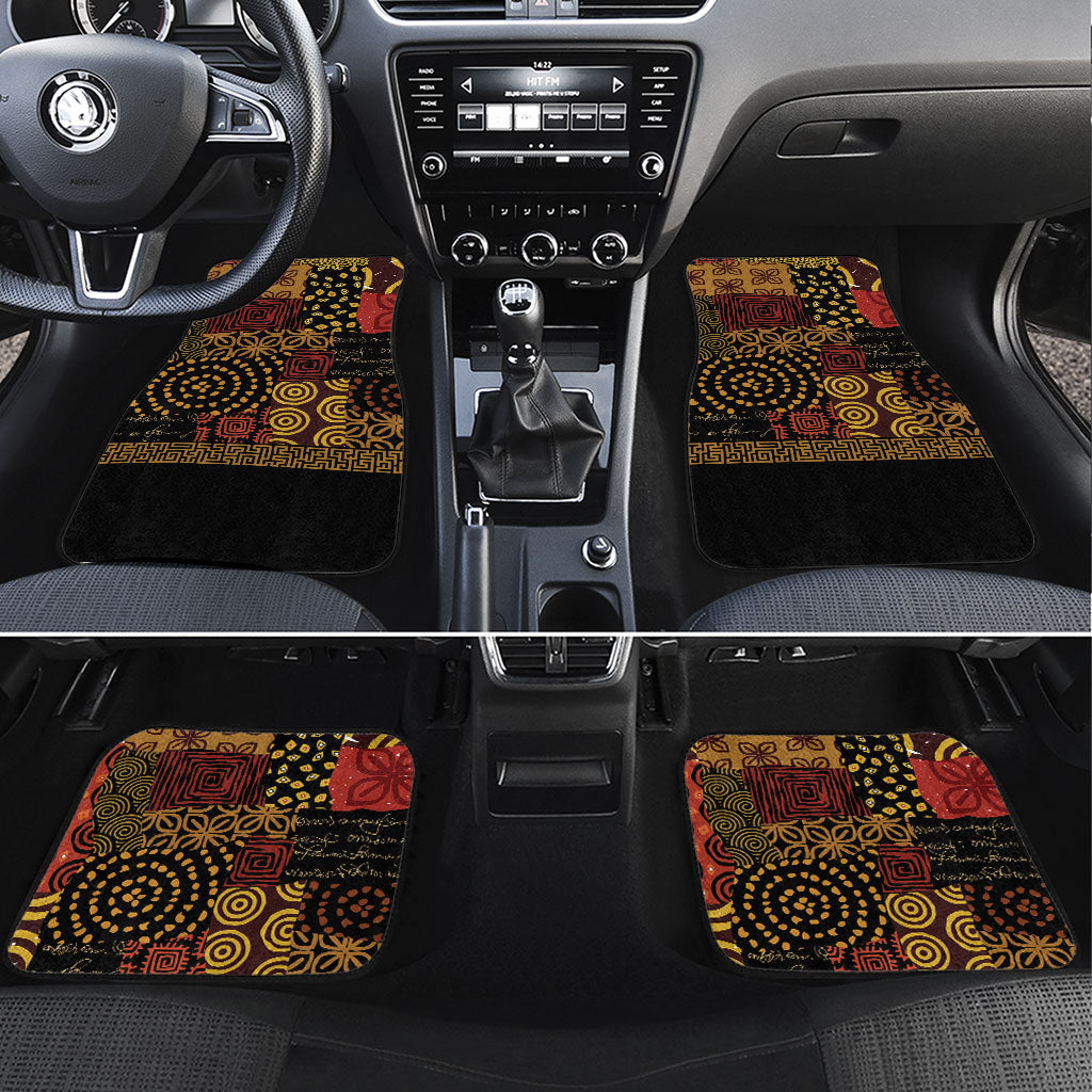 African American Quilt Inspired Car Mats Earth Tone African Patchwork Motif