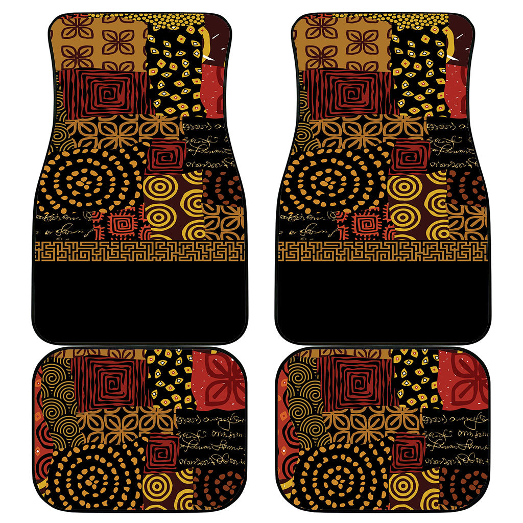 African American Quilt Inspired Car Mats Earth Tone African Patchwork Motif