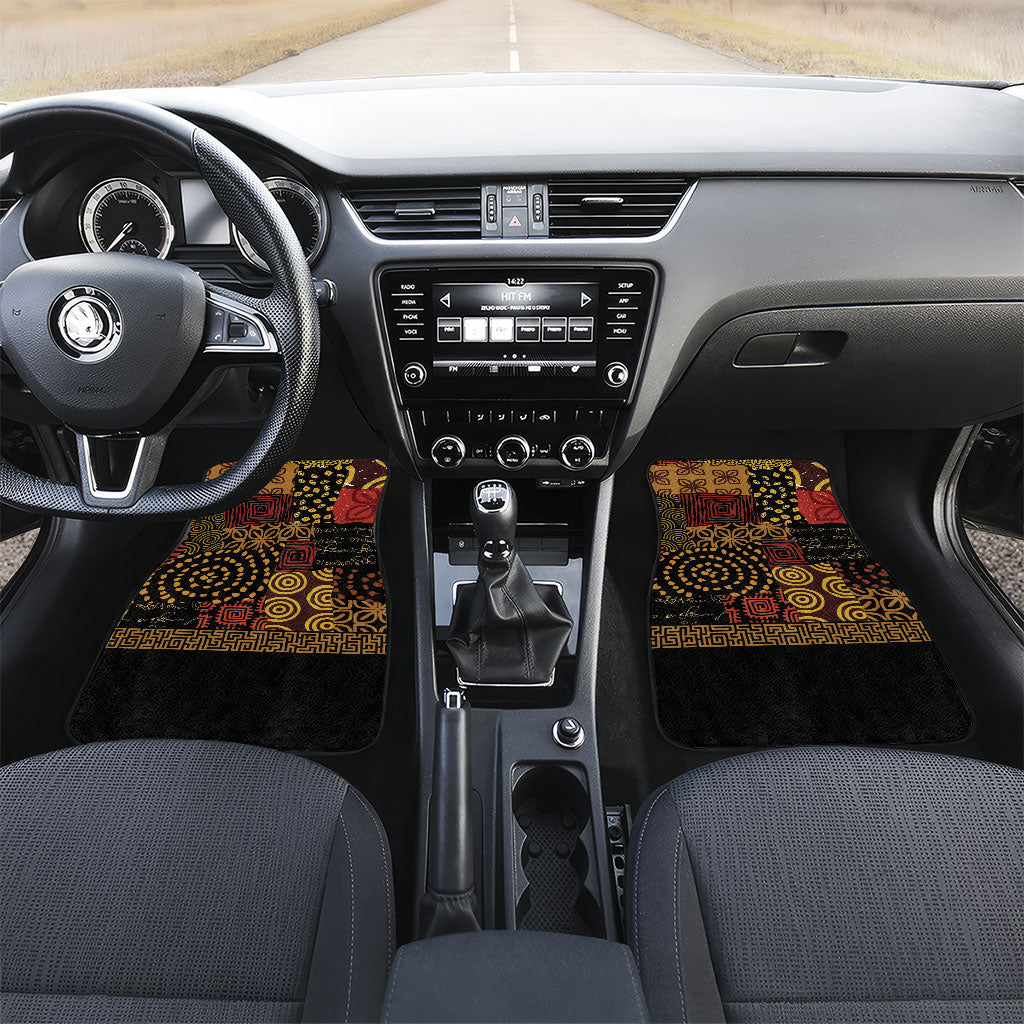 African American Quilt Inspired Car Mats Earth Tone African Patchwork Motif