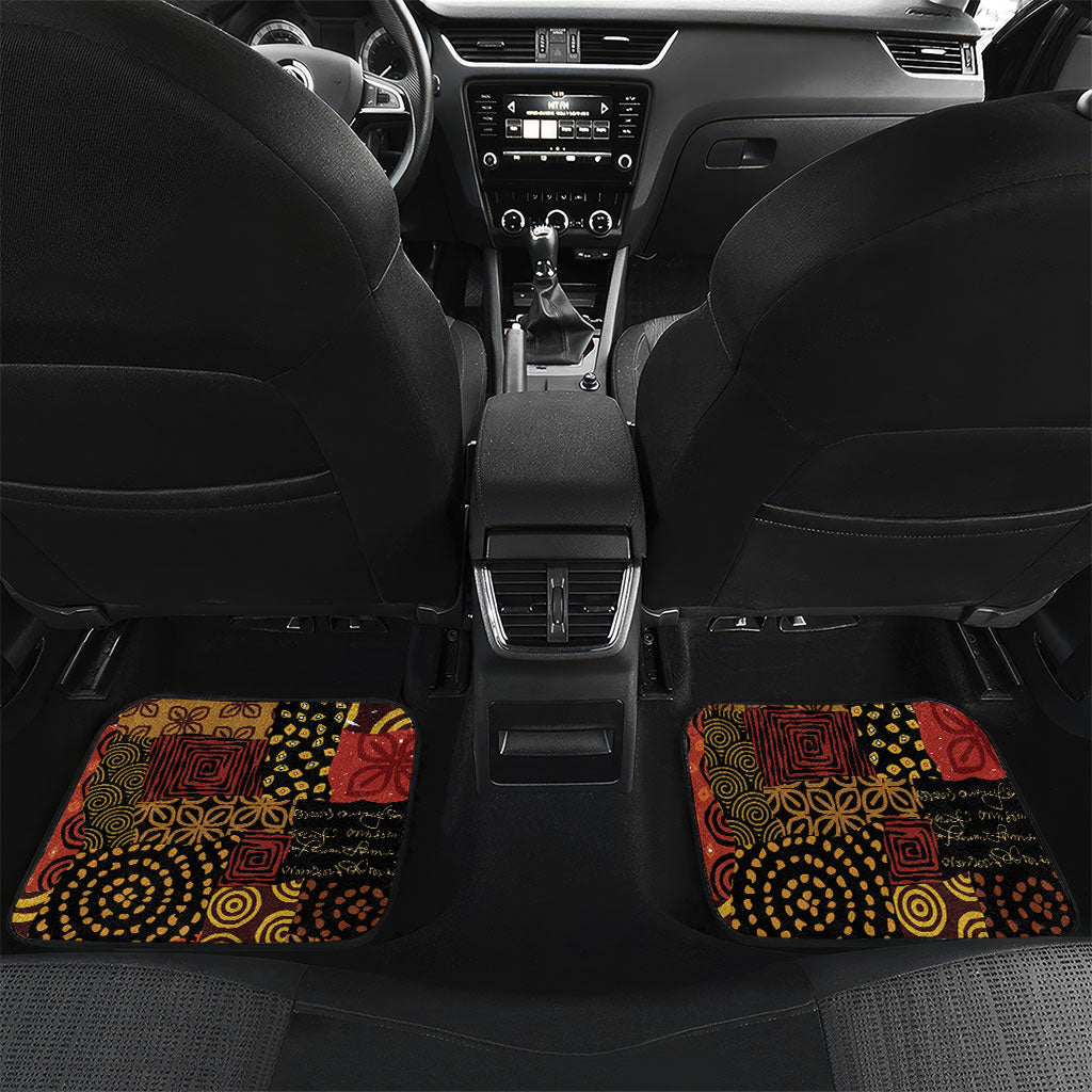 African American Quilt Inspired Car Mats Earth Tone African Patchwork Motif