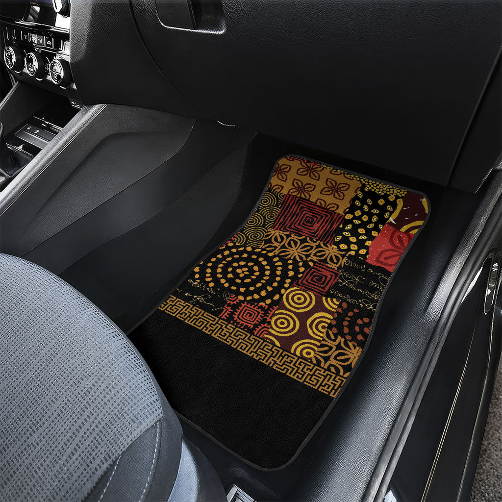 African American Quilt Inspired Car Mats Earth Tone African Patchwork Motif