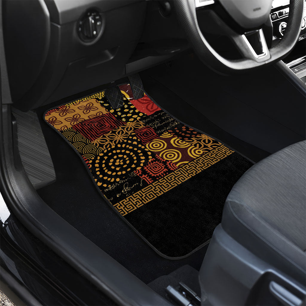 African American Quilt Inspired Car Mats Earth Tone African Patchwork Motif