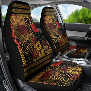 African American Quilt Inspired Car Seat Cover Earth Tone African Patchwork Motif