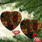 African American Quilt Inspired Ceramic Ornament Earth Tone African Patchwork Motif