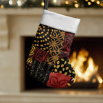 African American Quilt Inspired Christmas Stocking Earth Tone African Patchwork Motif