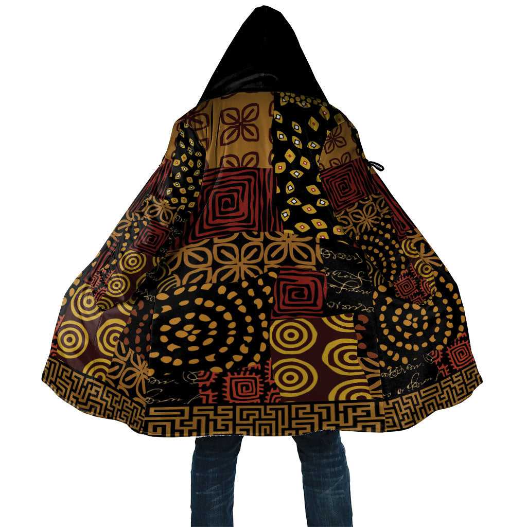 African American Quilt Inspired Cloak Earth Tone African Patchwork Motif