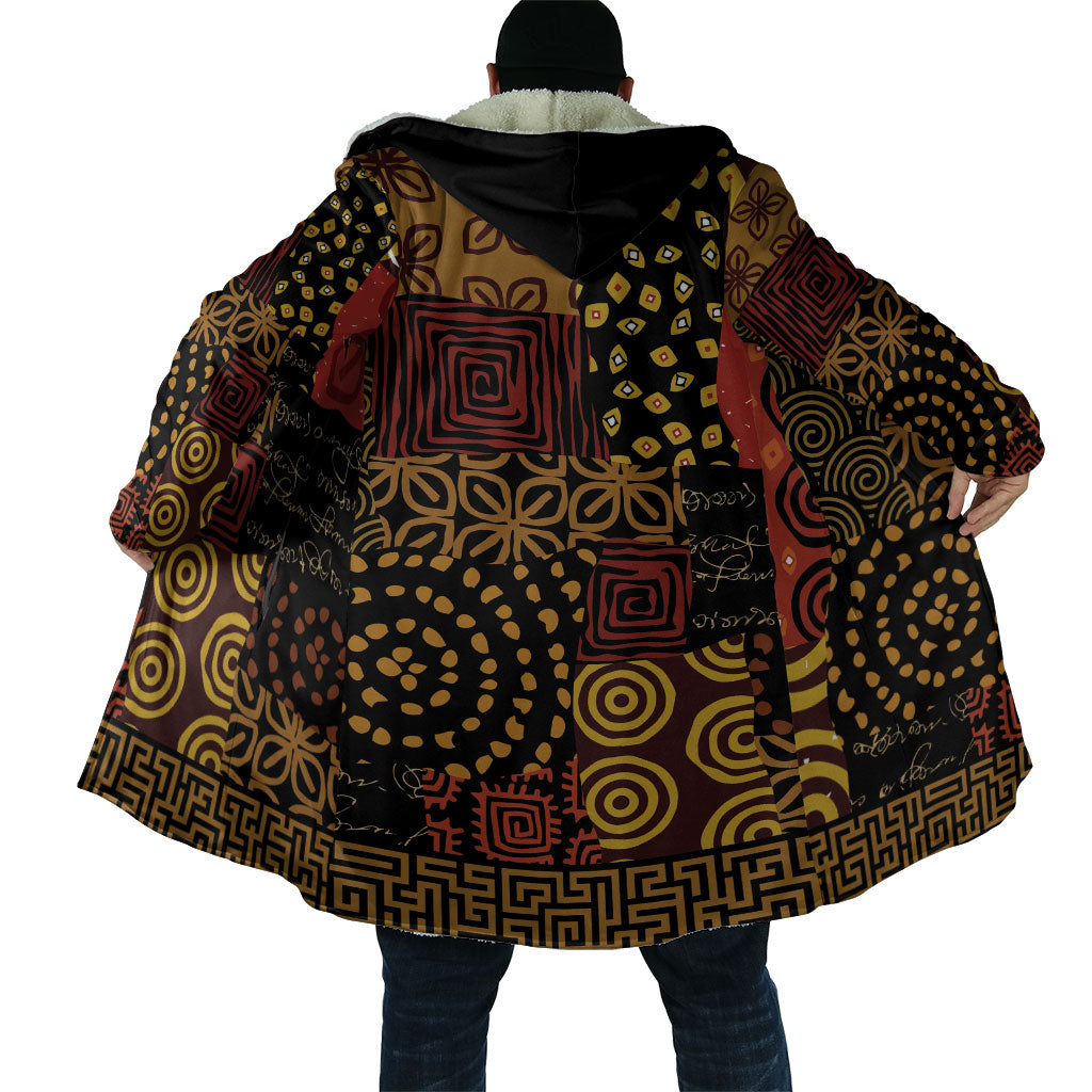 African American Quilt Inspired Cloak Earth Tone African Patchwork Motif
