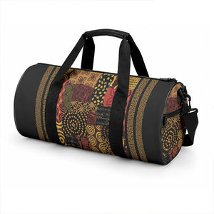 African American Quilt Inspired Duffle Bag Earth Tone African Patchwork Motif