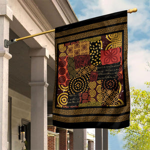 African American Quilt Inspired Garden Flag Earth Tone African Patchwork Motif