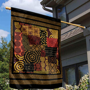 African American Quilt Inspired Garden Flag Earth Tone African Patchwork Motif