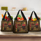 African American Quilt Inspired Grocery Bag Earth Tone African Patchwork Motif