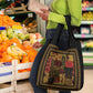 African American Quilt Inspired Grocery Bag Earth Tone African Patchwork Motif