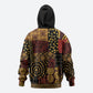 African American Quilt Inspired Hoodie Earth Tone African Patchwork Motif