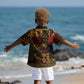 African American Quilt Inspired Kid Hawaiian Shirt Earth Tone African Patchwork Motif