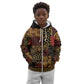 African American Quilt Inspired Kid Hoodie Earth Tone African Patchwork Motif