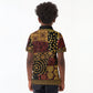 African American Quilt Inspired Kid Polo Shirt Earth Tone African Patchwork Motif