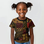 African American Quilt Inspired Kid T shirt Earth Tone African Patchwork Motif