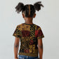 African American Quilt Inspired Kid T shirt Earth Tone African Patchwork Motif
