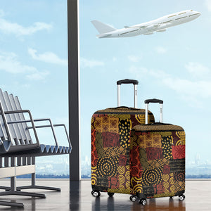 African American Quilt Inspired Luggage Cover Earth Tone African Patchwork Motif